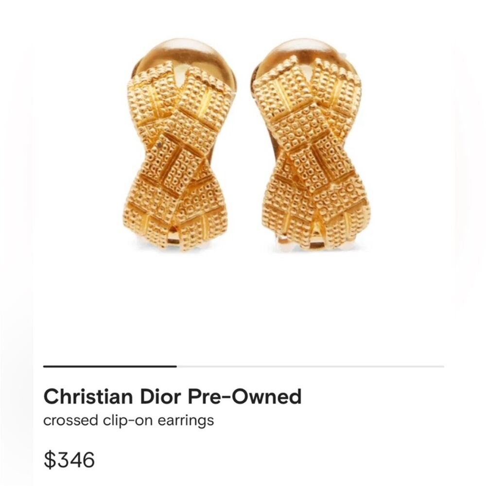 Christian Dior Earrings Clip On Vintage - Picture 5 of 5
